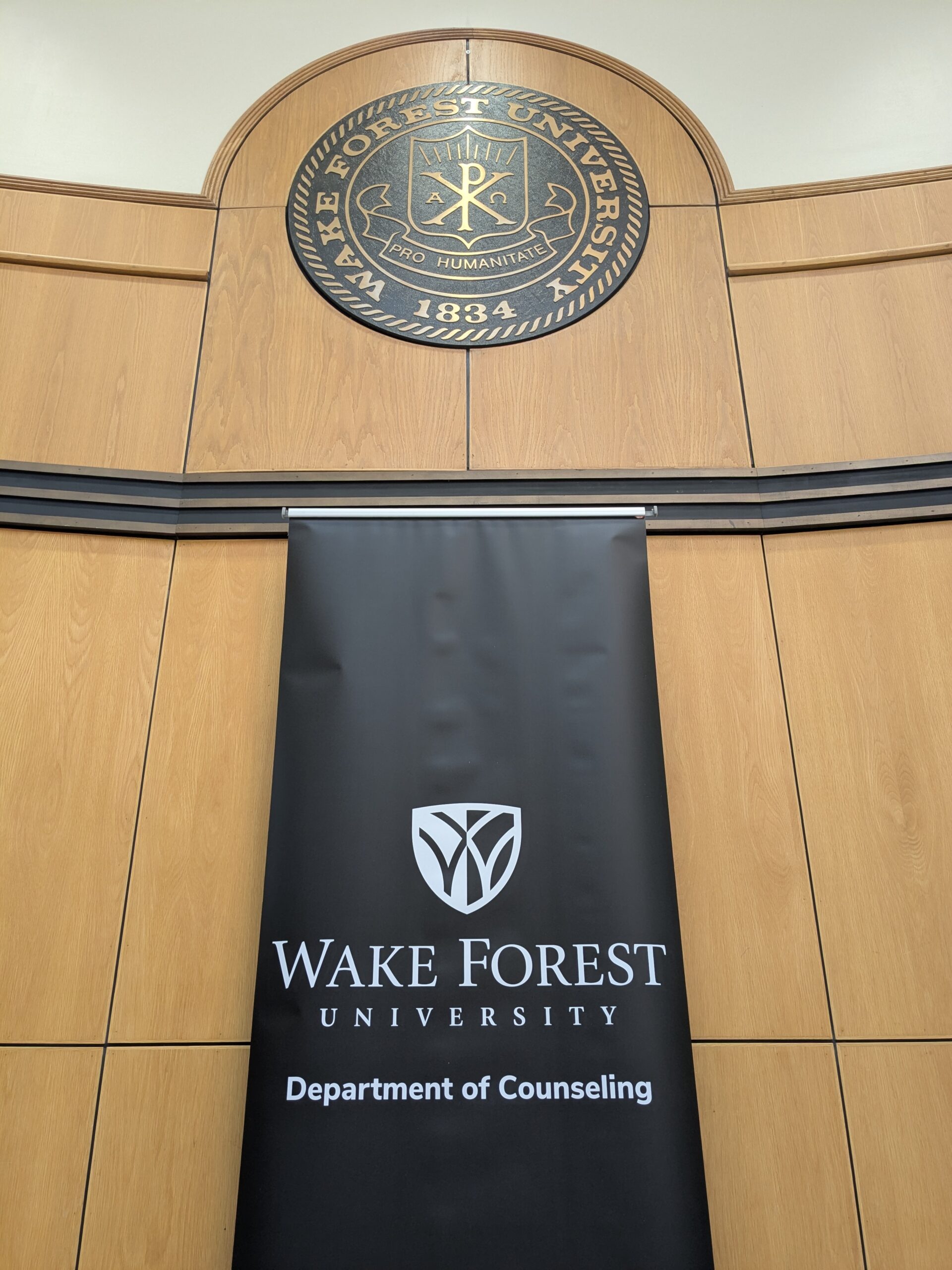 Department of Counseling banner under Wake Forest University seal