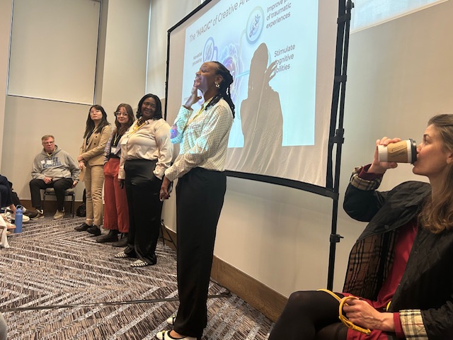 Dr. Tameka Grimes, Dr. Michelle Ghoston, and two WFU Counseling Graduate Students present at NCCA Conference 2026.