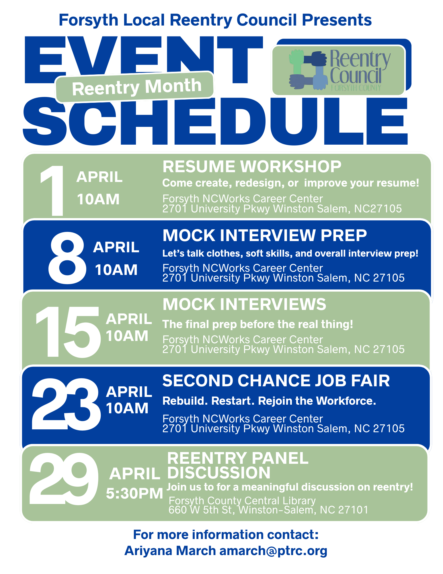 Reentry Month Events