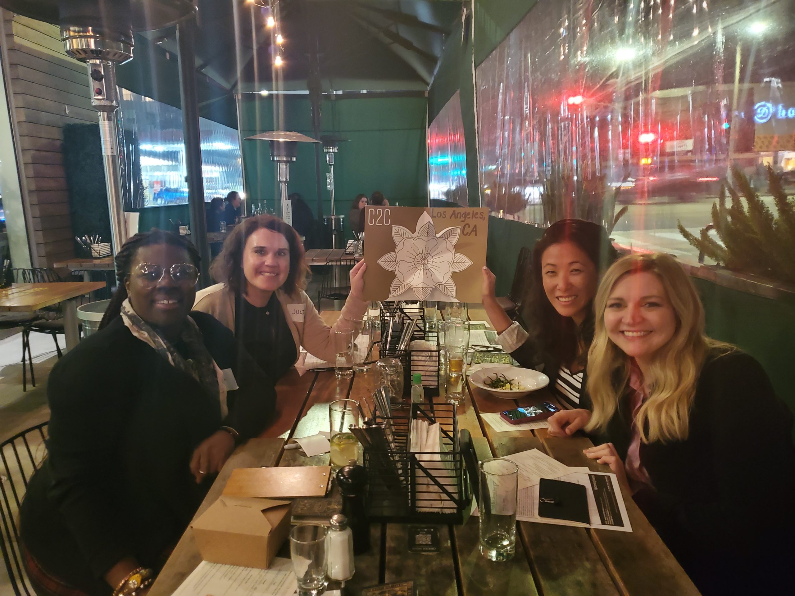 Group around a table at the C2C in Los Angeles, CA on March 11, 2020