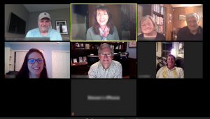 Screenshot of 7 participants in a Virtual Call to Conversation