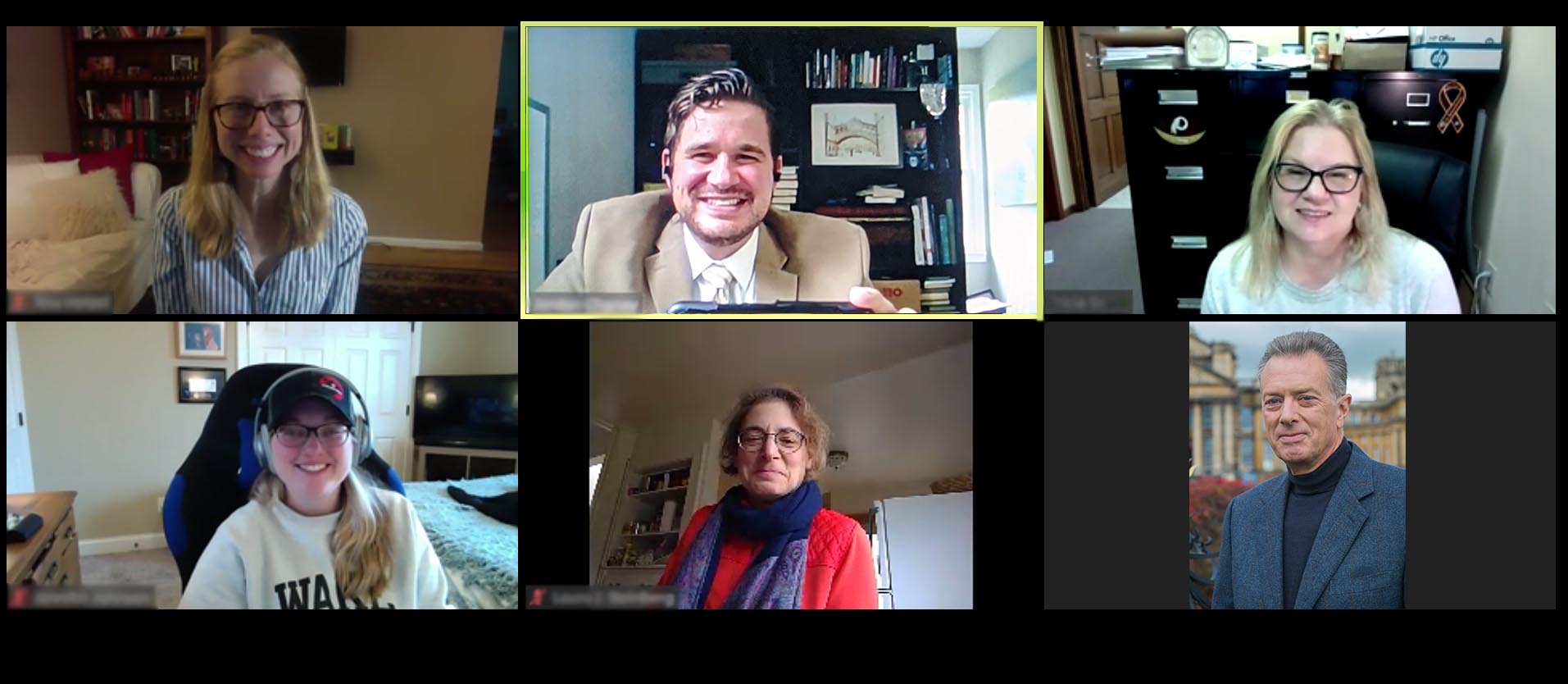Screenshot of six people participating in a Virtual C2C on Zoom