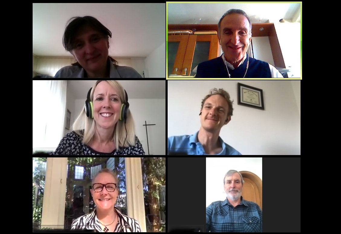 Screenshot of six people on a Zoom call participating in a Virtual C2C on April 15