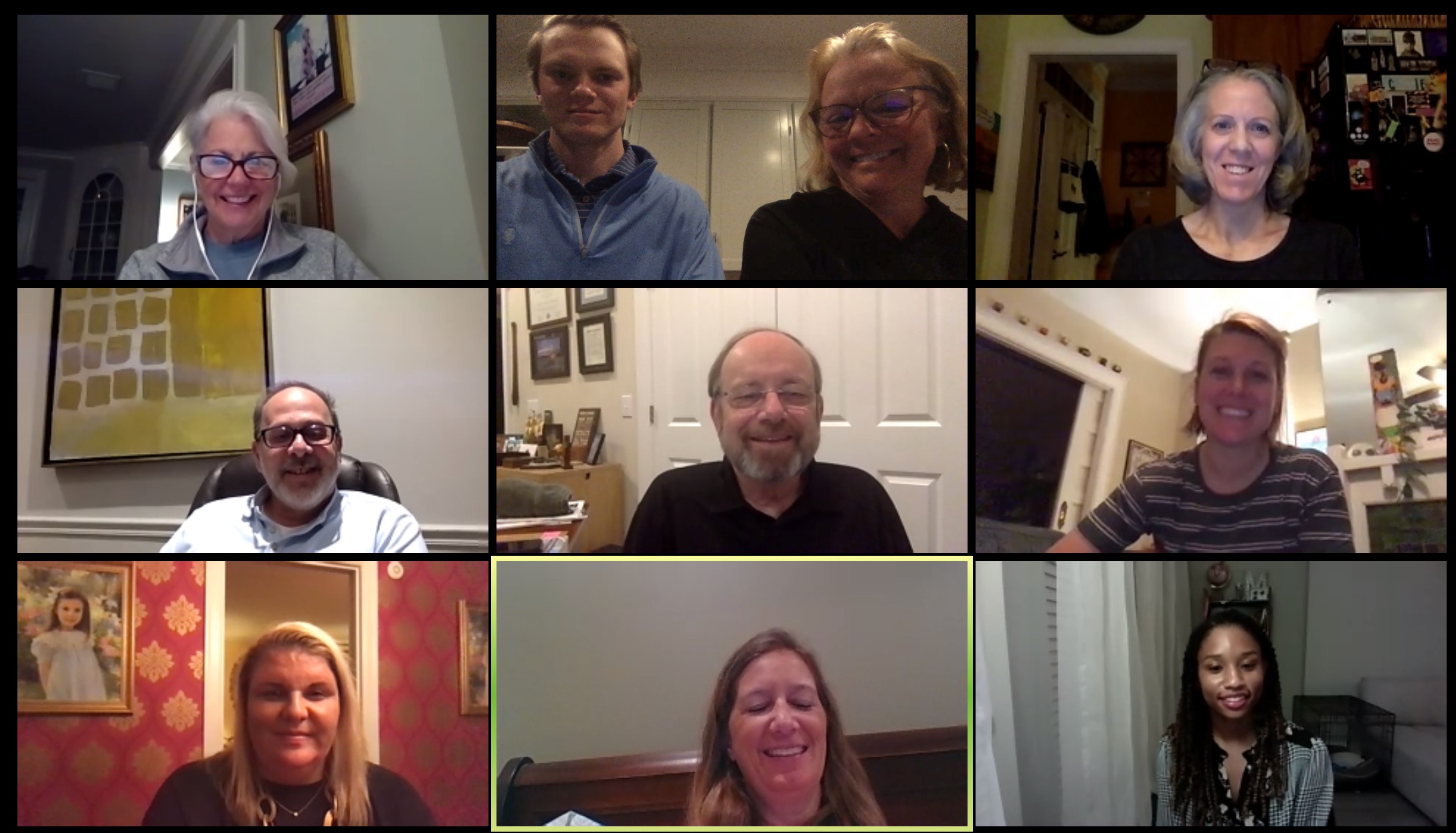 Screen shot of 10 participants in a Virtual C2C
