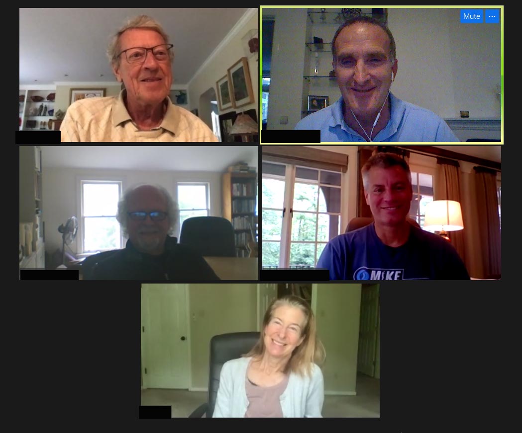 Screenshot group photo of five participants in a virtual C2C
