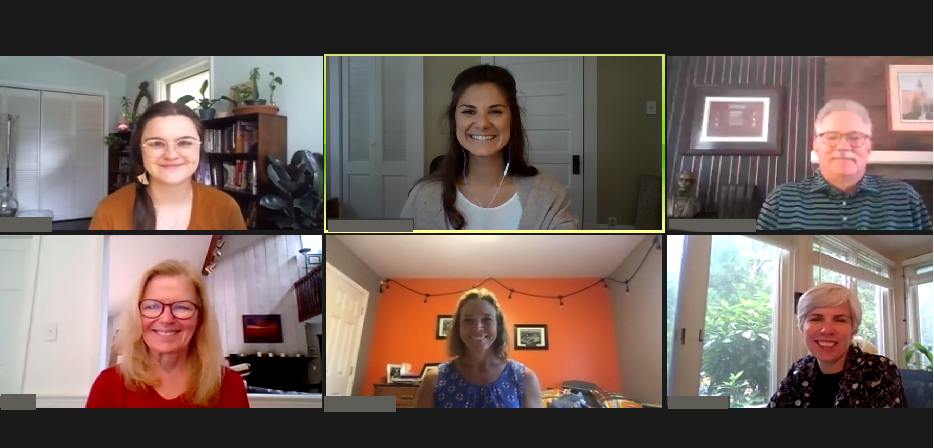 Screenshot of 6 participants in a Virtual C2C 