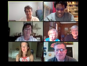 Screenshot of 7 participants in a Virtual Call to Conversation