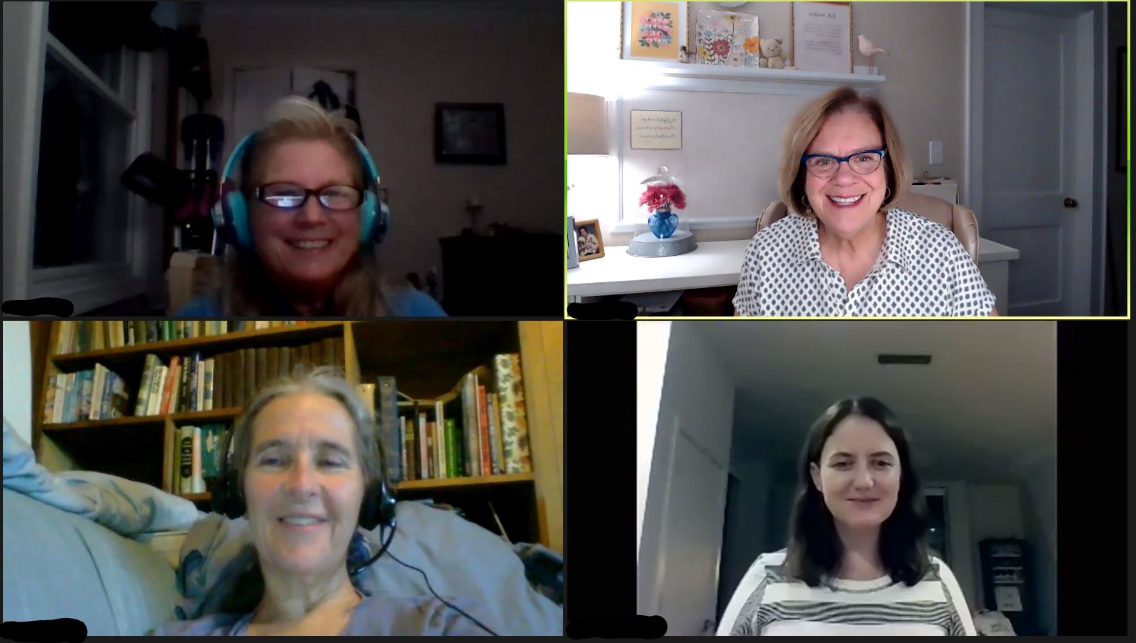Screenshot group photo of four participants in a Virtual C2C