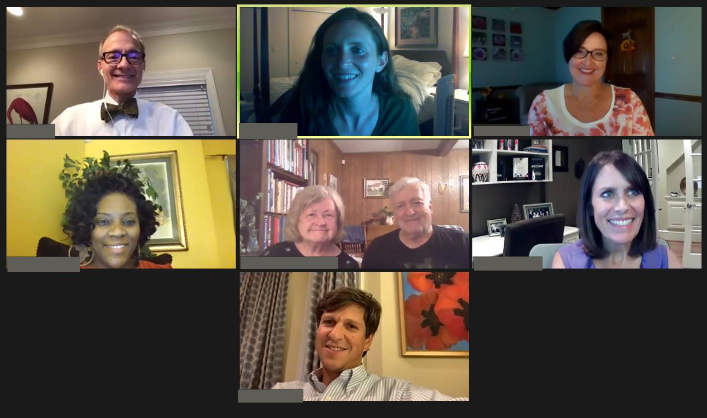 Screenshot group photo of 8 people in a Virtual C2C