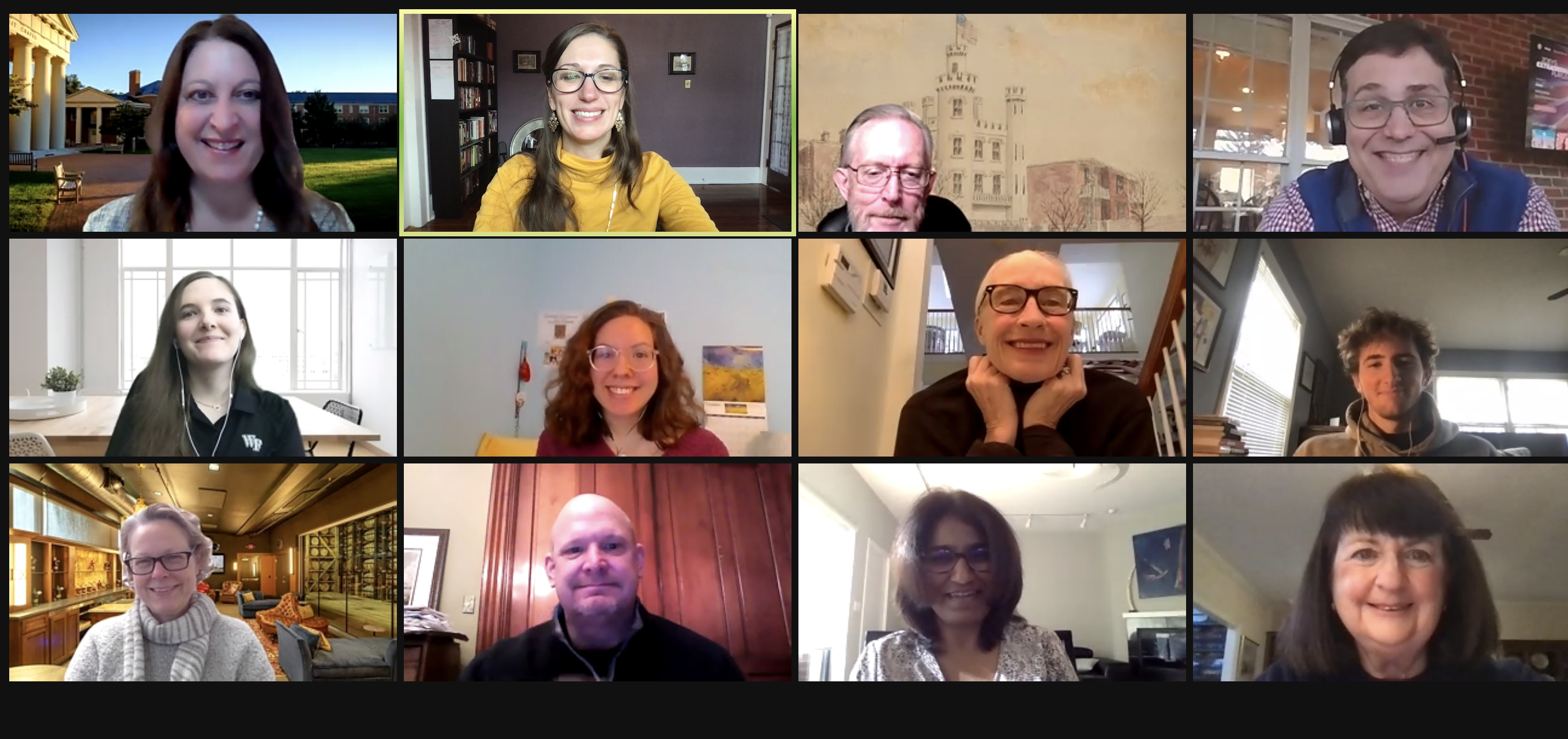 Screenshot group photo of participants in a virtual C2C