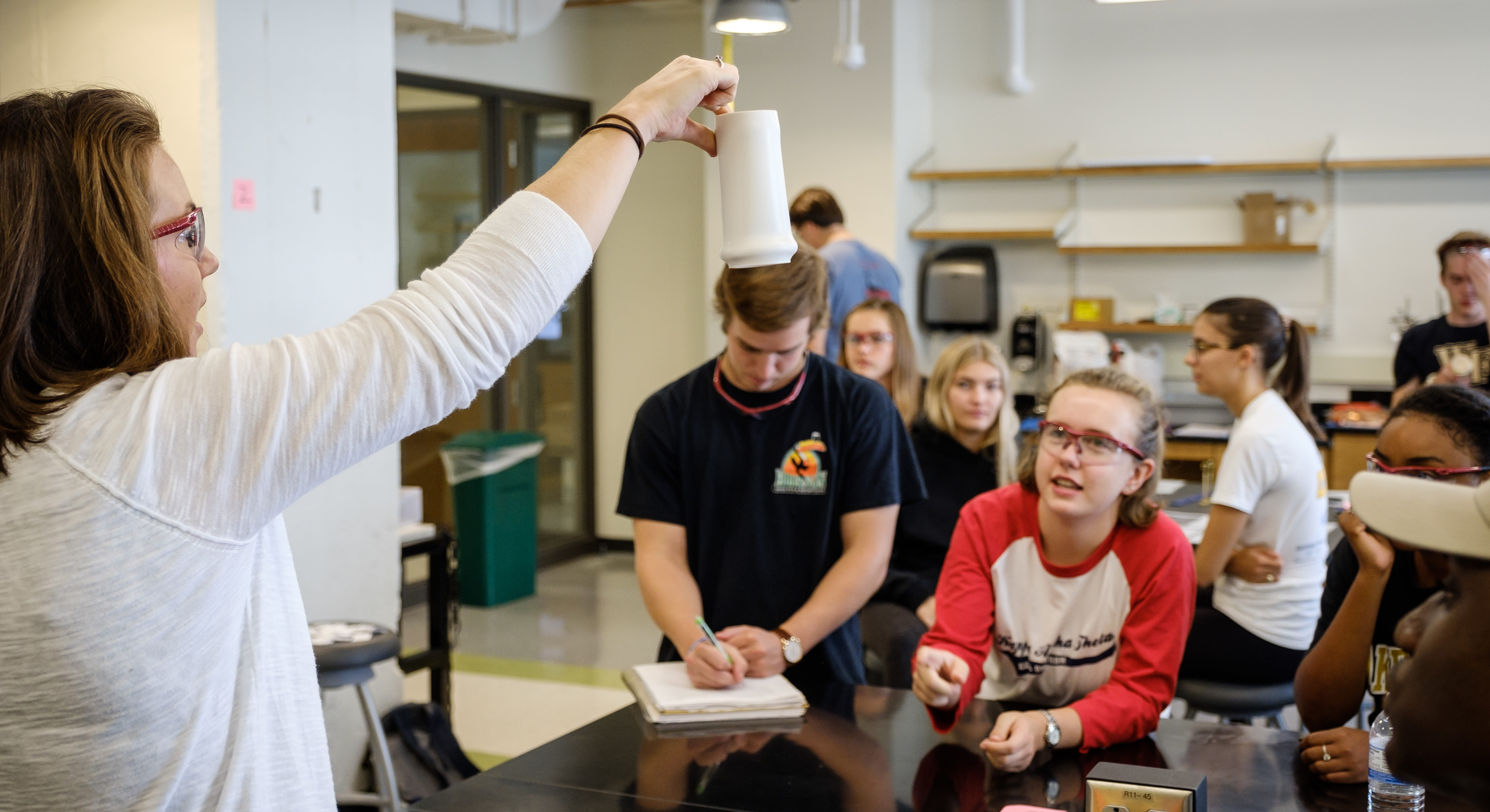 Wake Forest engineering professor Erin Hensley teaches a materials science lab