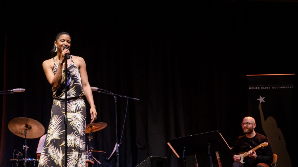 renee elise goldsberry performing at wake forest