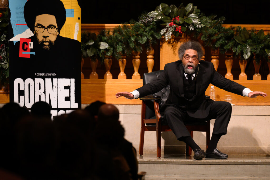 cornel west on stage