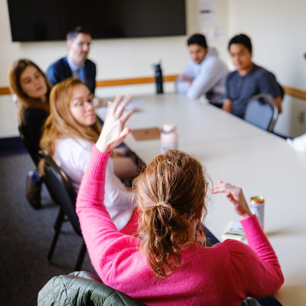 discussion group meeting with students