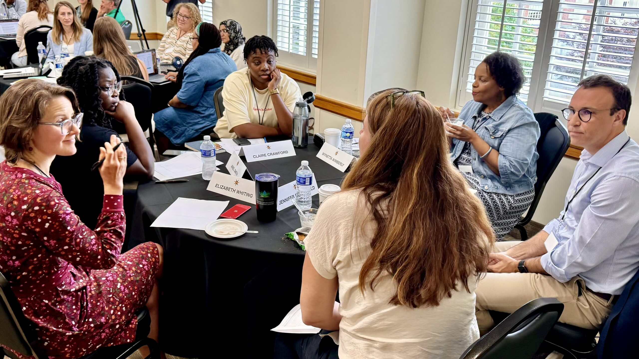 Groups talking at a workshop