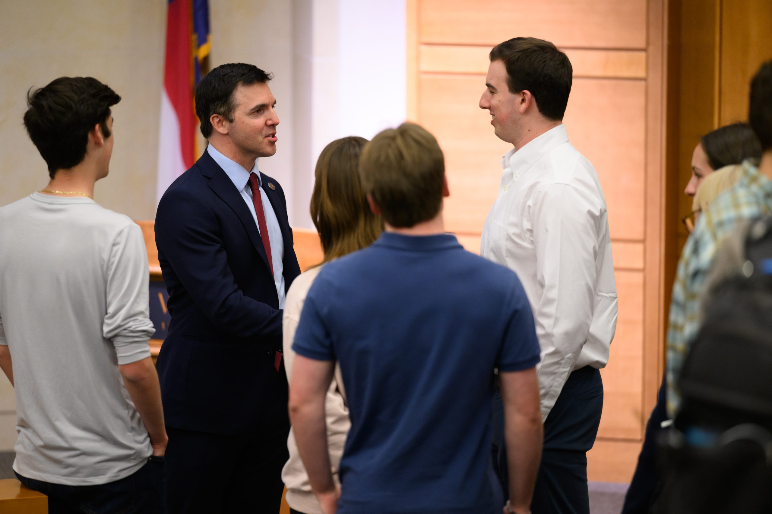 NC Attorney General Jeff Jackson talks to Wake Forest Students