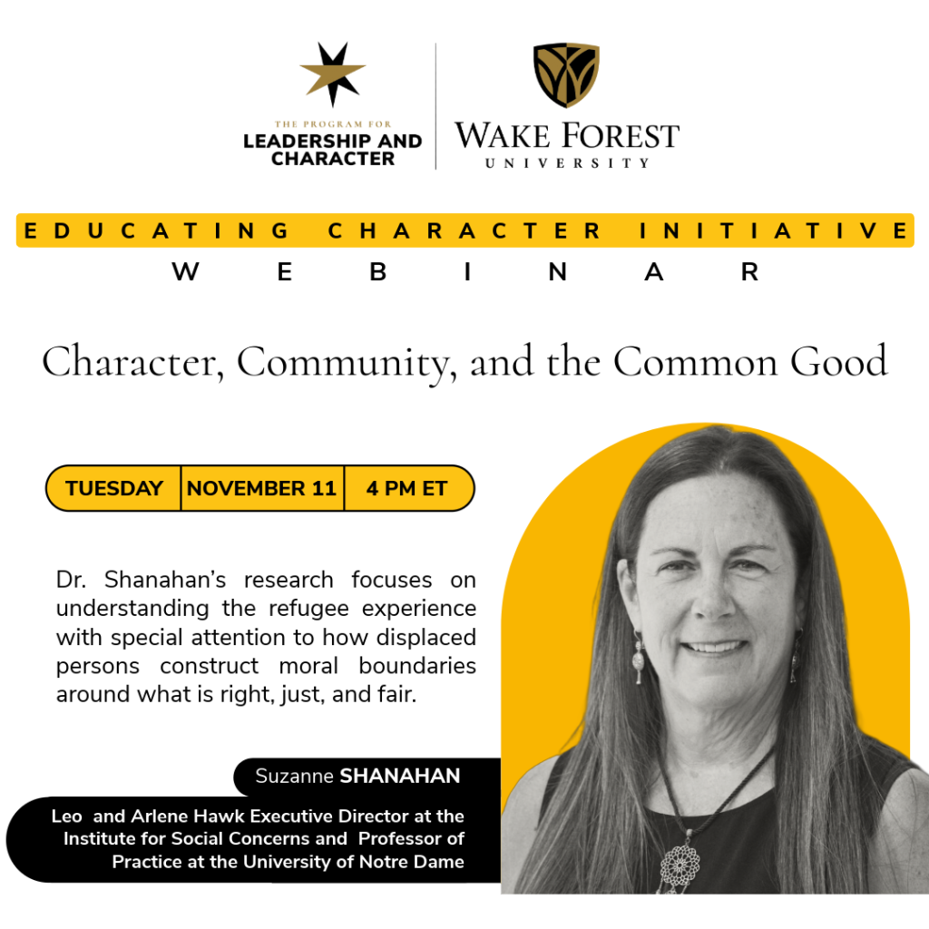 Character , Commmunity, and the Common Good