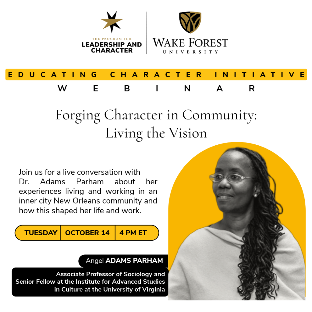 Forging Character in Community