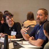 Grantees have a discussion at a convening.