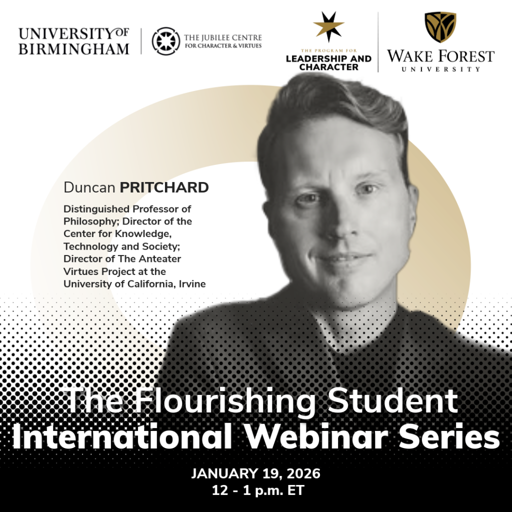 The Flourishing Student International Webinar Series: Duncan Pritchard