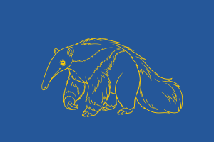 illustration of an anteater on a blue background