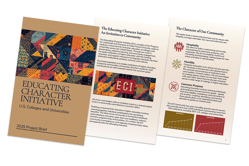 2025 ECI (Educating Character Initiative) Project Brief pages