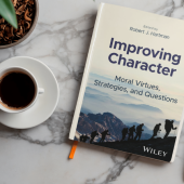 Mockup of the book Improving Character on a table
