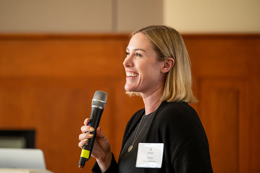 Corey Crossan leads the plenary workshop.