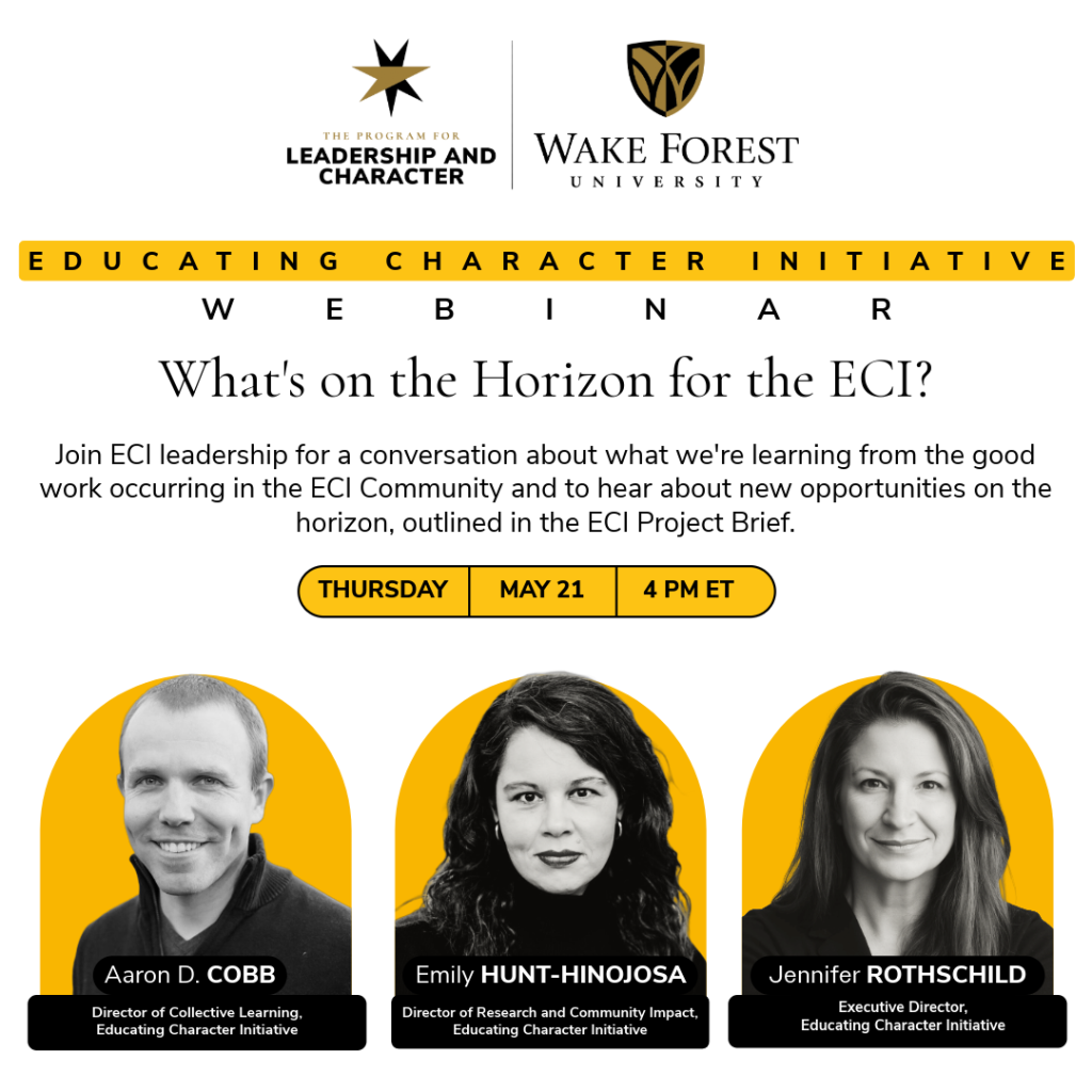 Webinar: What's on the horizon for the ECI? thursday, May 21 at 4 pm ET