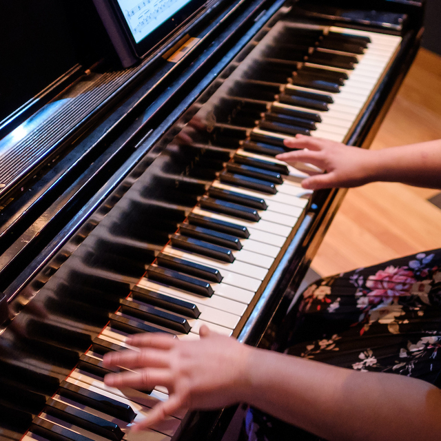 Playing the piano