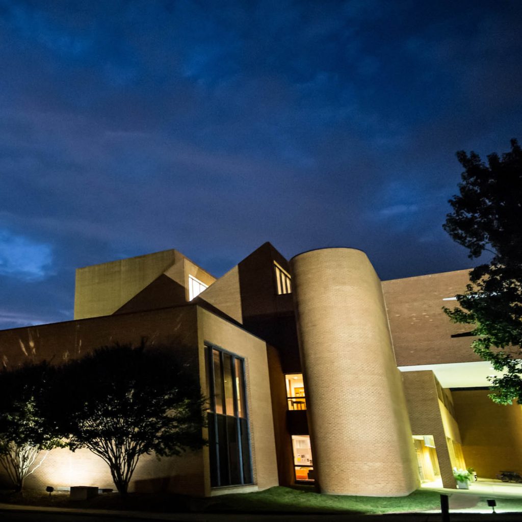 Scales Fine Arts Building at night