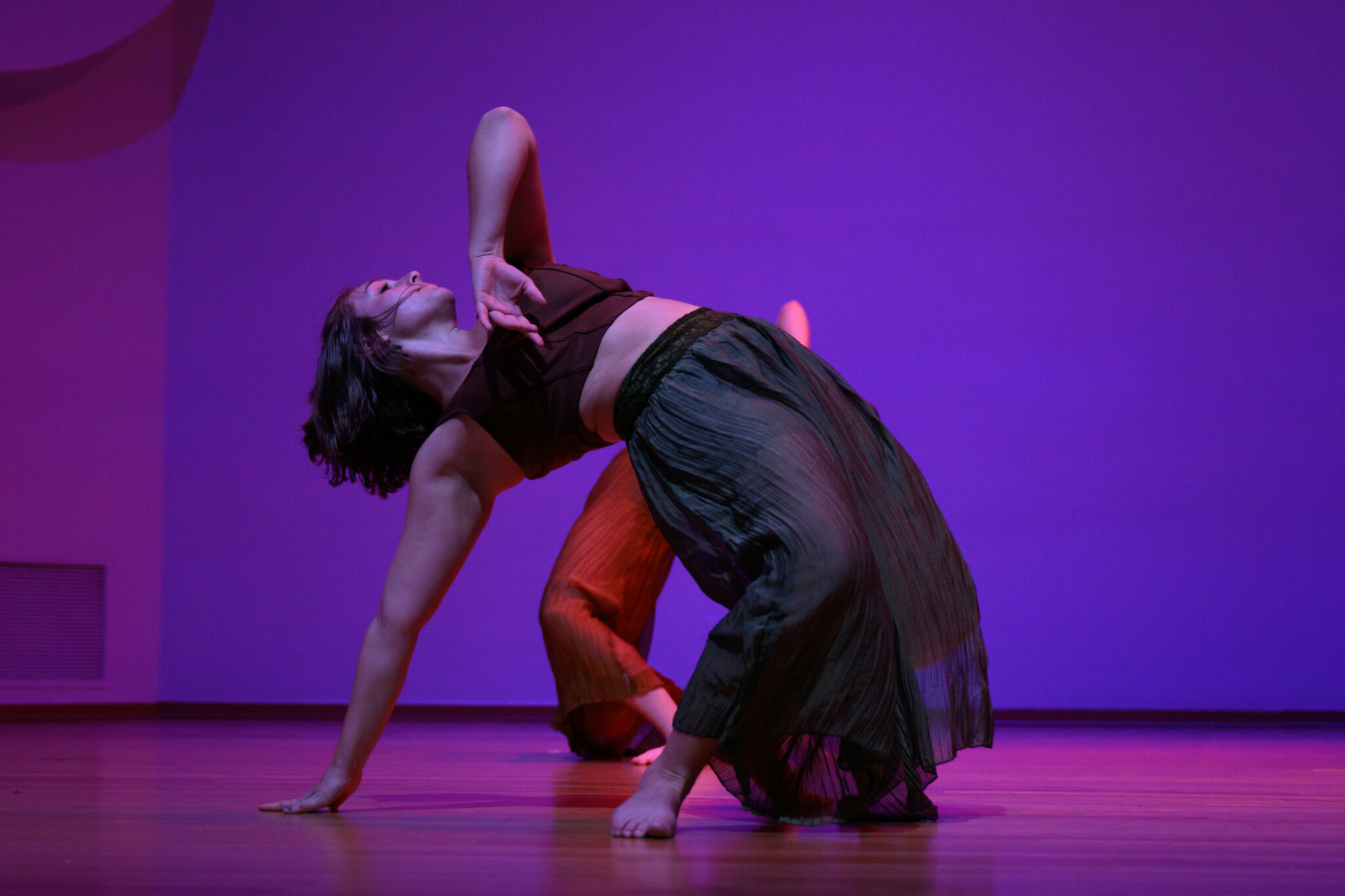 Students, faculty, staff, and community members attend the second annual Wakeville, a student-led, interdisciplinary arts festival on Saturday, April 6,2024 at Scales Fine Arts Center at Wake Forest University. Wakeville had many creative offerings in and around Scales Fine Arts Center and Davis Field, including music, dance, theater, visual art, film, comedy and more. The WFU Choirs perform on the stage at Brendle Recital Hall.