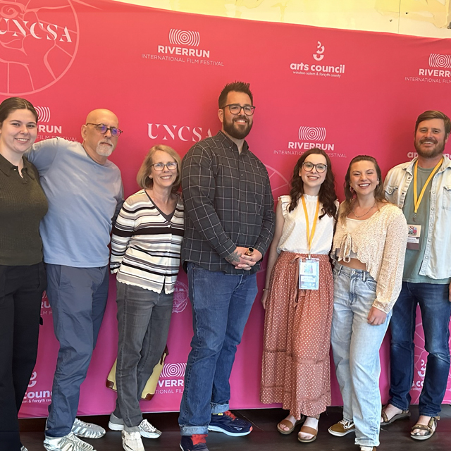 A group of people at a film festival