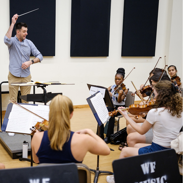 An orchestra rehearsal