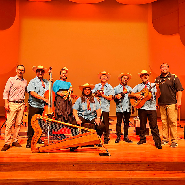 A group of musicians onstage