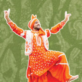 man performing bhangra dance