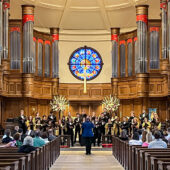 WFU Chamber Choir performs in a large church