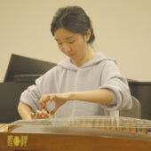 Xiangning "Sonia" He ('25) plays guzheng