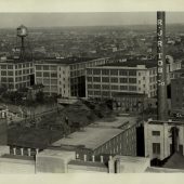 Archival black and white photo of downtown Winston-Salem