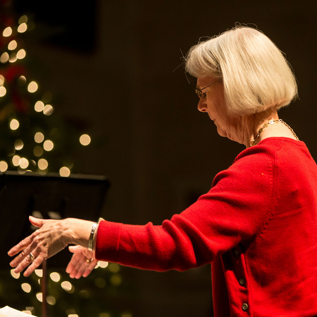 Kathy Levy leads a performance