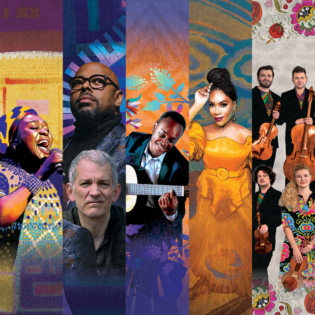 Collage of performers in the 25-26 Secrest Artists Series