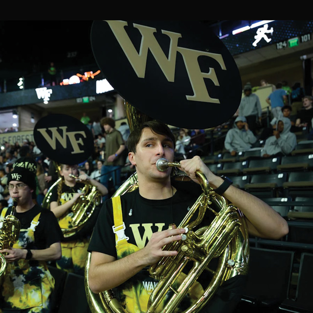 Max Schellhammer playing with the band
