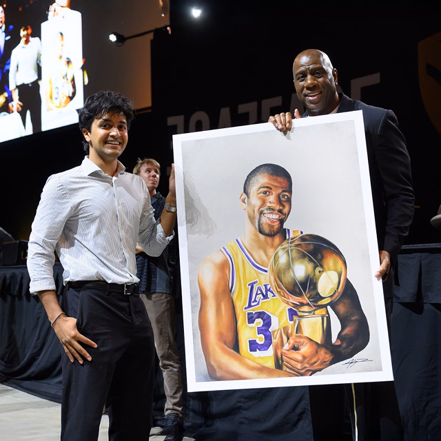 A painting for a basketball legend