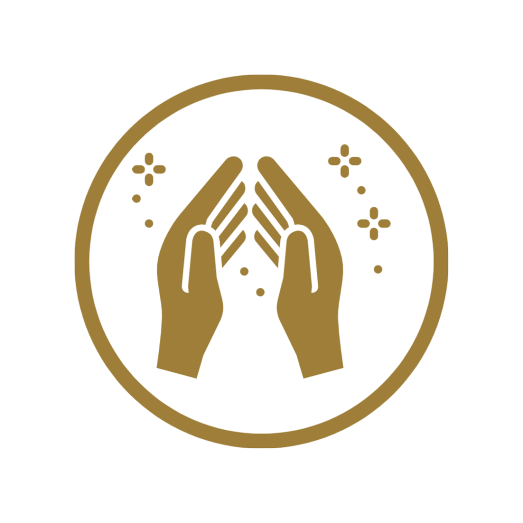 Icon image of prayer hands.