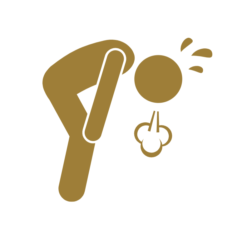 Icon image of person that is exhausted.