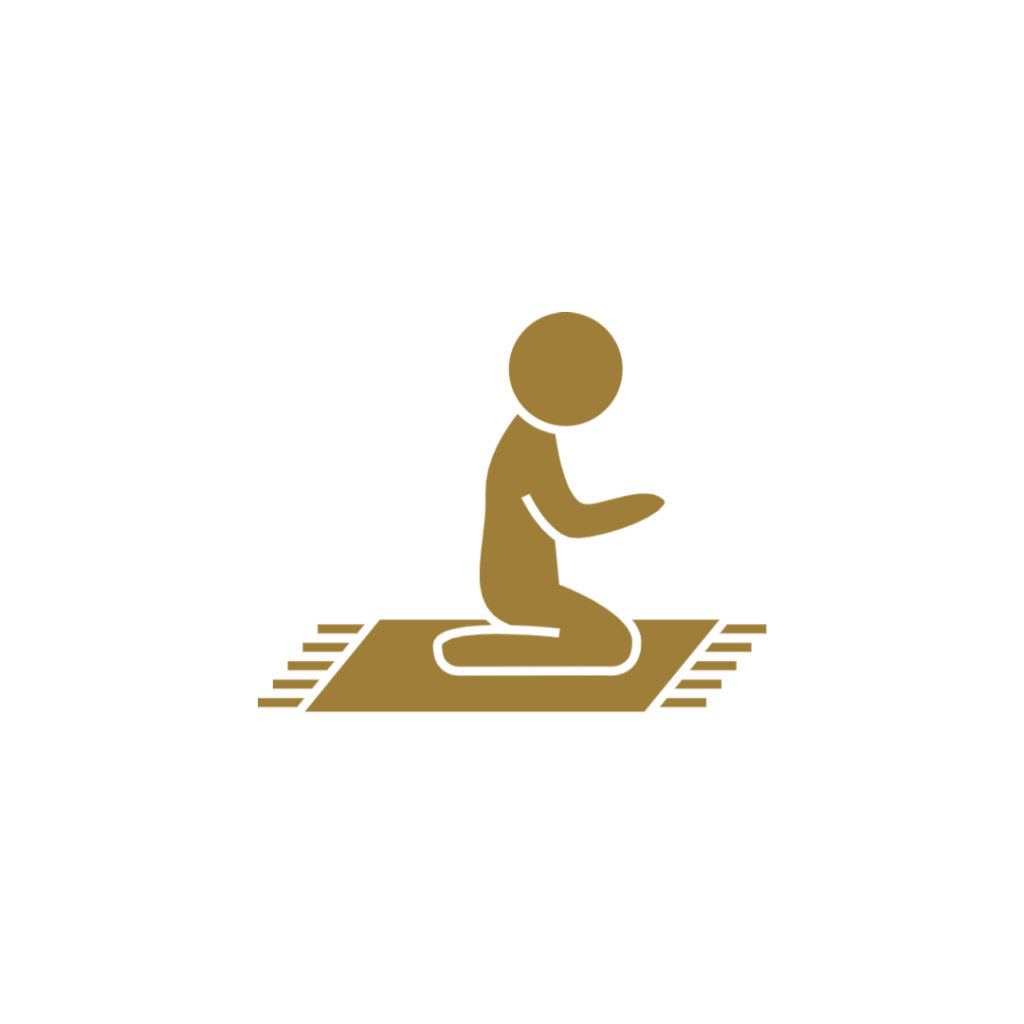 Icon image of a person praying.