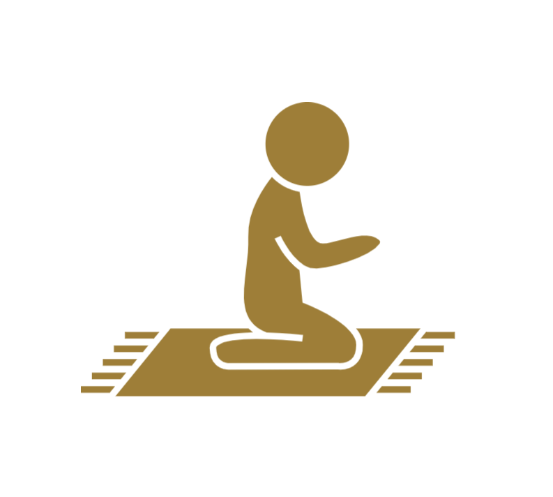 Icon image of a person praying.