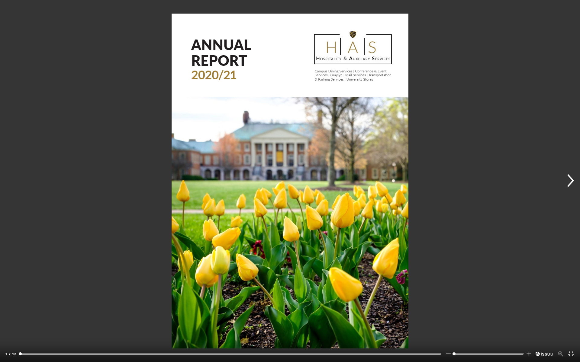 Screenshot of the Annual Report Printed Cover