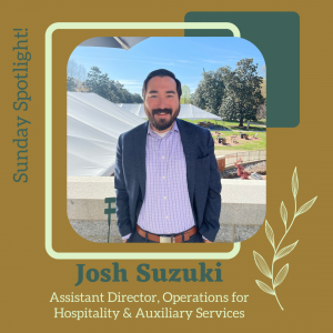 Photo of Josh Suzuki, as the "Sunday Spotlight" for collaboration efforts with the Office of Waste Reduction & Recycling. 