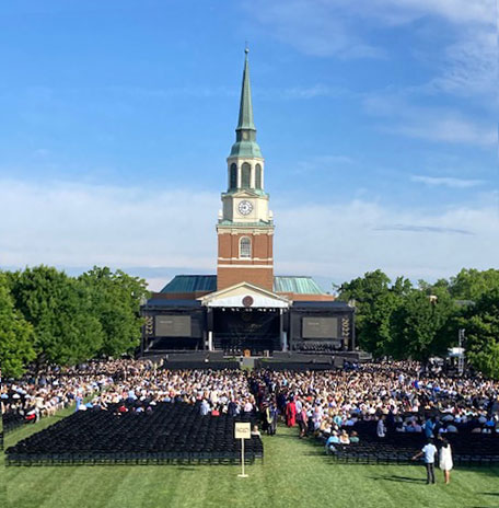 Photo of Hearn Plaza during Commencement 2022. 